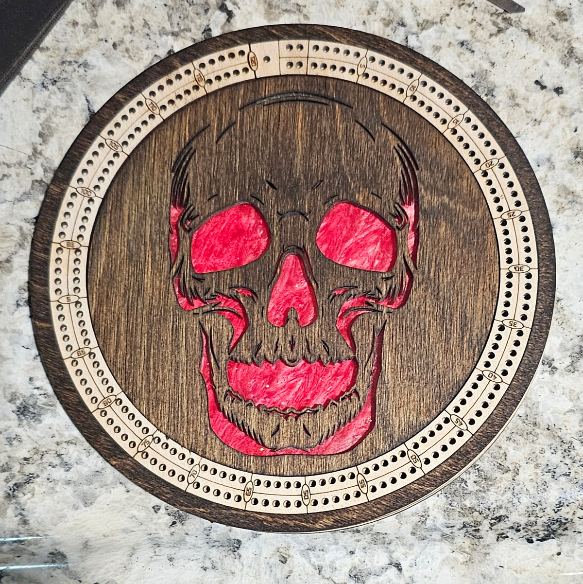 Small Skull Cribbage Board