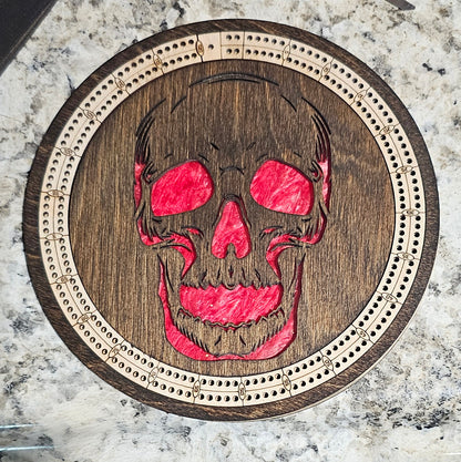 Small Skull Cribbage Board