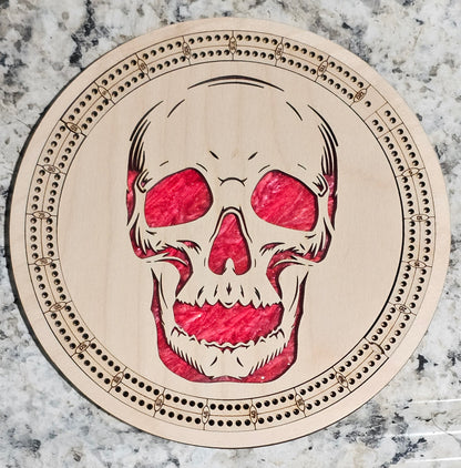 Small Skull Cribbage Board