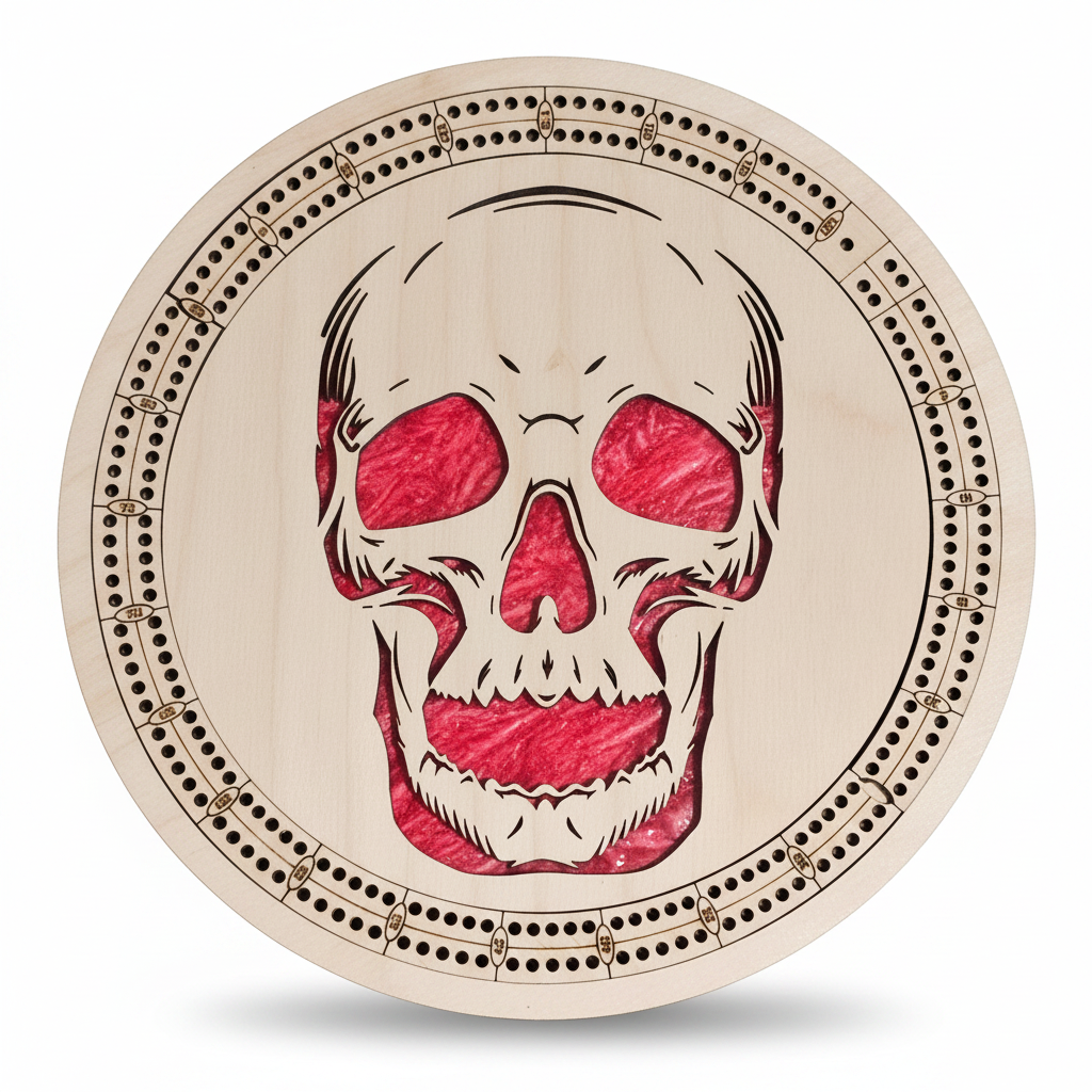 Small Skull Cribbage Board