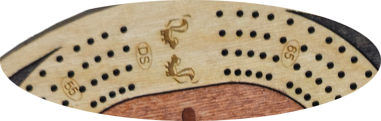 Floral Engraved 4 Lane Cribbage Board