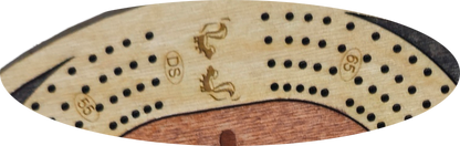 Floral Engraved 4 Lane Cribbage Board