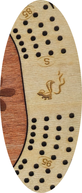 Floral Engraved 4 Lane Cribbage Board
