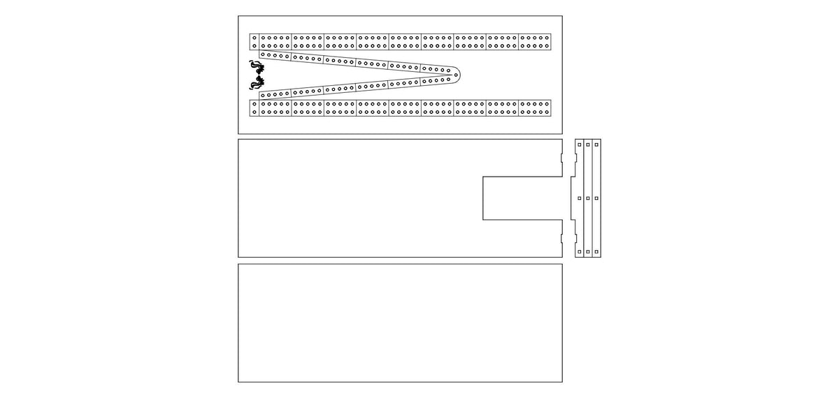 Tournament Style  Short - Free Cribbage Board Digital Pattern